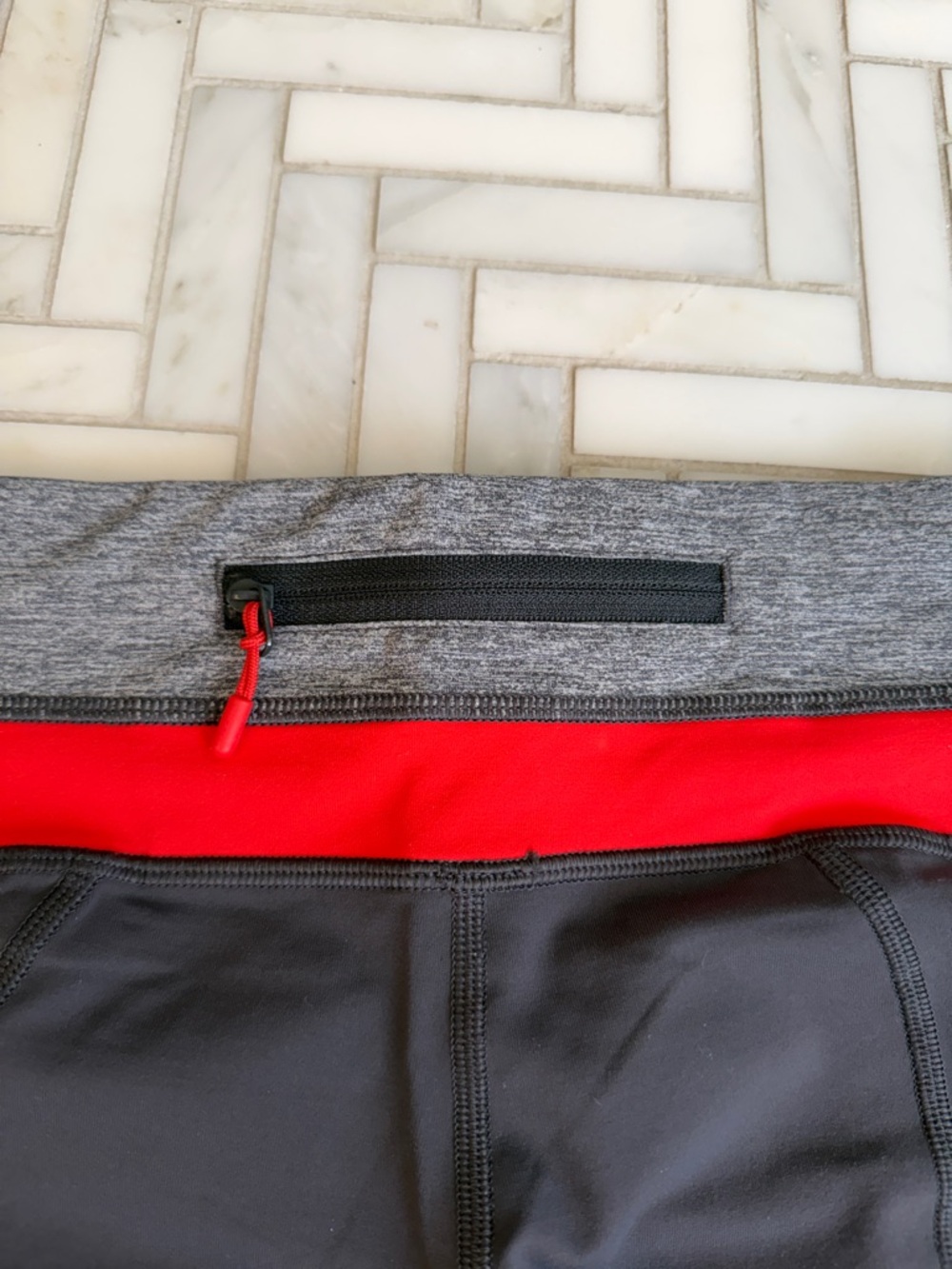 lululemon athletica Gray workout leggings with Orange Accents - Picture 5 of 5